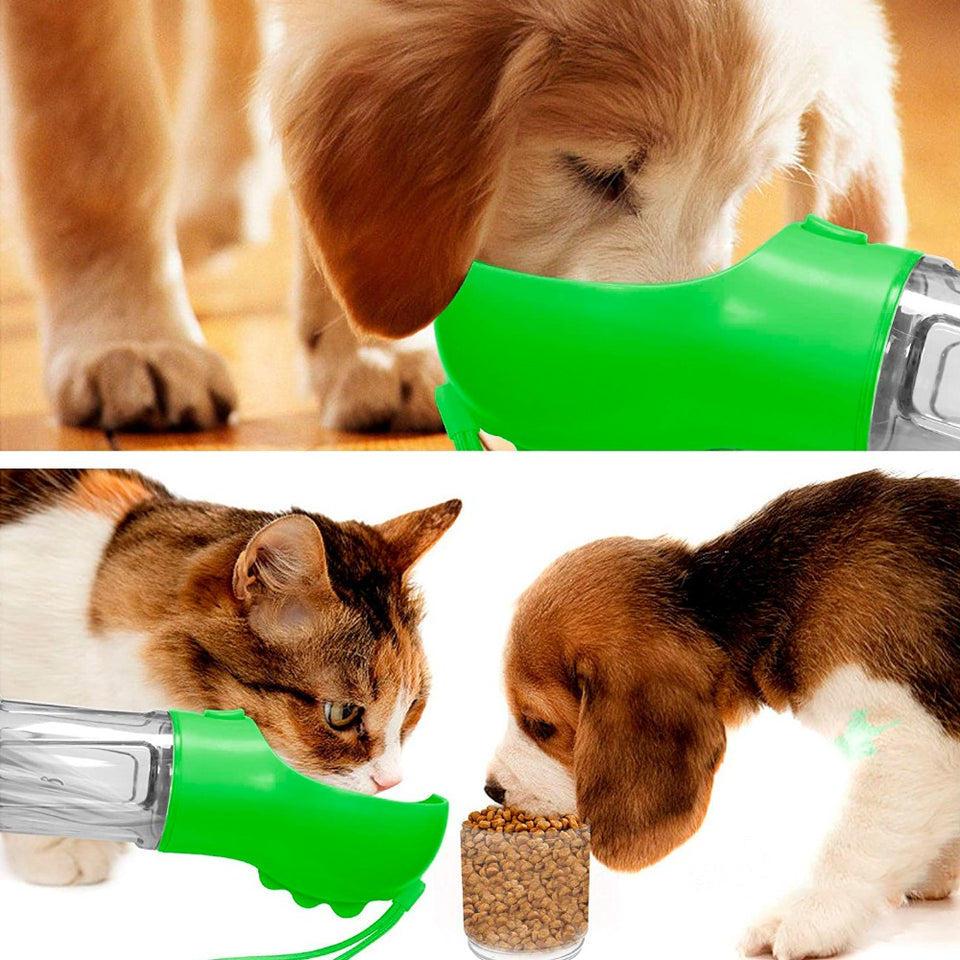 🐶 BOTELLA PORTÁTIL 4 EN 1 MULTIFUNCIONAL - Para tu mascota