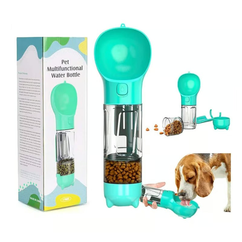 🐶 BOTELLA PORTÁTIL 4 EN 1 MULTIFUNCIONAL - Para tu mascota